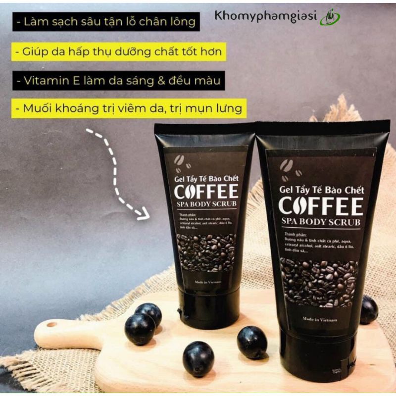 Gel Tẩy Tế Bào Chết Body Cafe, Tẩy Da chết cafe 150ml.
