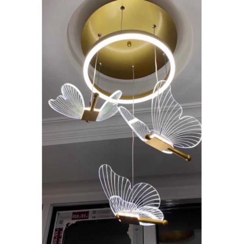 Đèn trần, đèn thả trần cánh bướm trang trí bàn ăn, phòng khách, phòng ngủ hiện đại 3 chế độ sáng