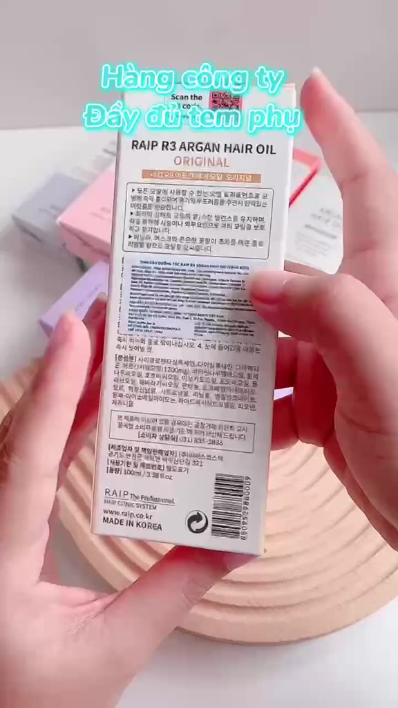 [Mẫu Mới]  Tinh Dầu Dưỡng Tóc Raip R3 Argan Hair Oil - 100ml [Xanh - Hồng - Tím - Vàng] | BigBuy360 - bigbuy360.vn