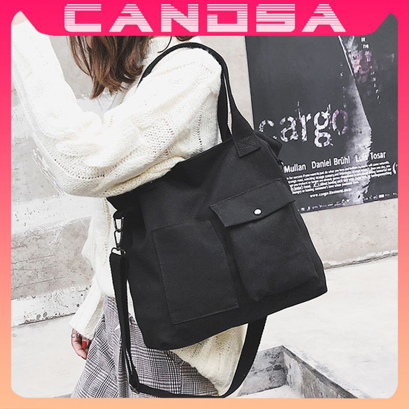 Túi tote vải canvas đeo chéo trơn mềm đi học đẹp giá rẻ TT3 (KHÔNG KÈM PHỤ KIỆN)