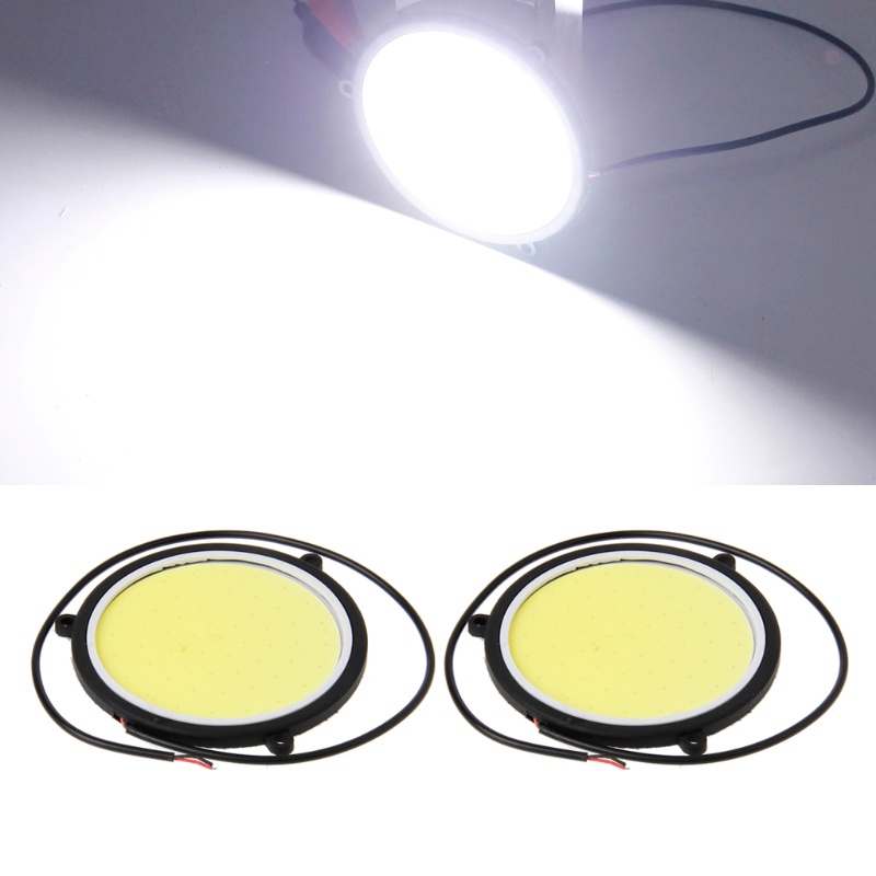 Bộ 2 Đèn LED COB DRL DC12V 90mm Ánh Sáng Trắng Chuyên Dụng Cho Xe Hơi