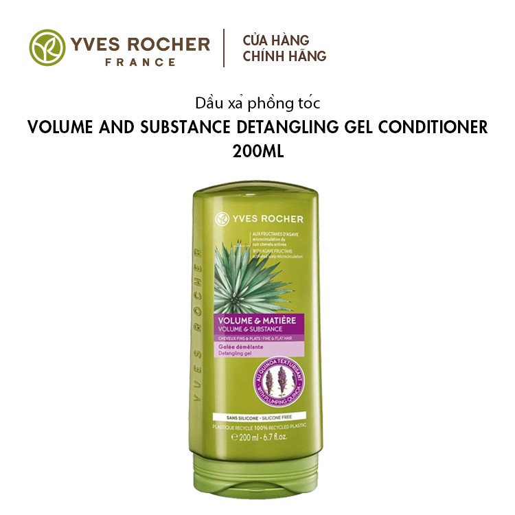 Dầu xả tóc dành cho tóc sợi mảnh Yves Rocher Volume &amp; Substance Detangling Gel 200ml