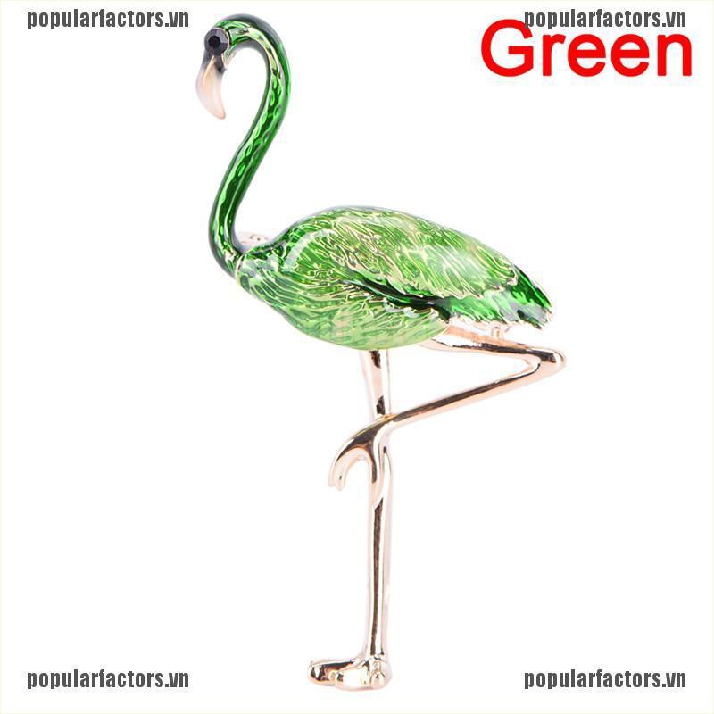 Ghim Cài Áo Hình Chim Hạc Màu Hồng Dễ Thương