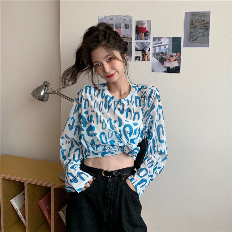 Spot sale letter printing sunscreen clothing women's summer dress 2021 new ins super fire design sense fried street tops women long-sleeved T-shirts