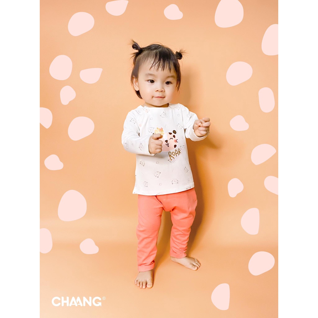 [Chính Hãng] Bộ dài tay cúc chéo trẻ em cao cấp họa tiết cosmos Chaang