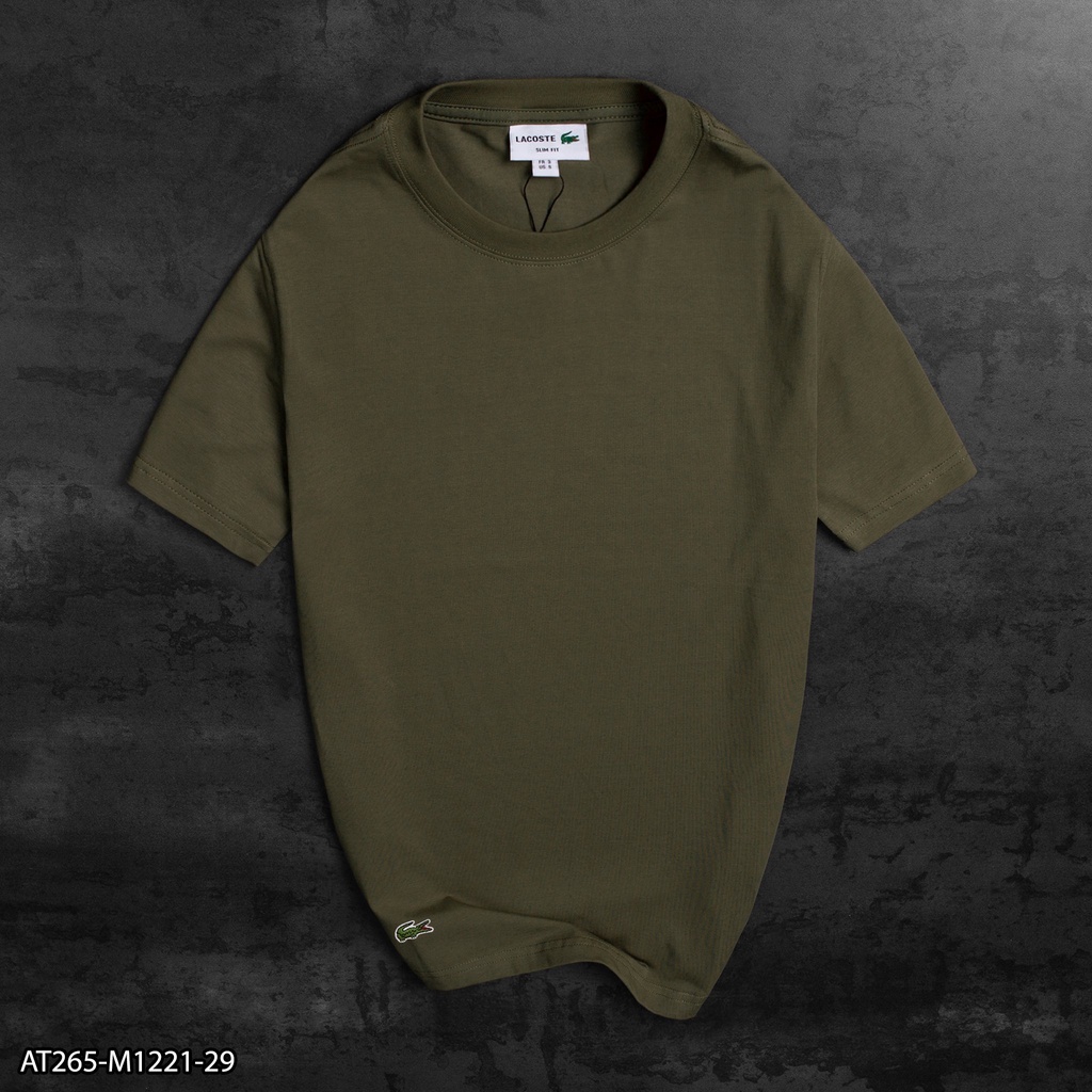 Áo thun nam Lacoste thêu logo cá sấu vạt áo AT265 - 14 MÀU VNXK