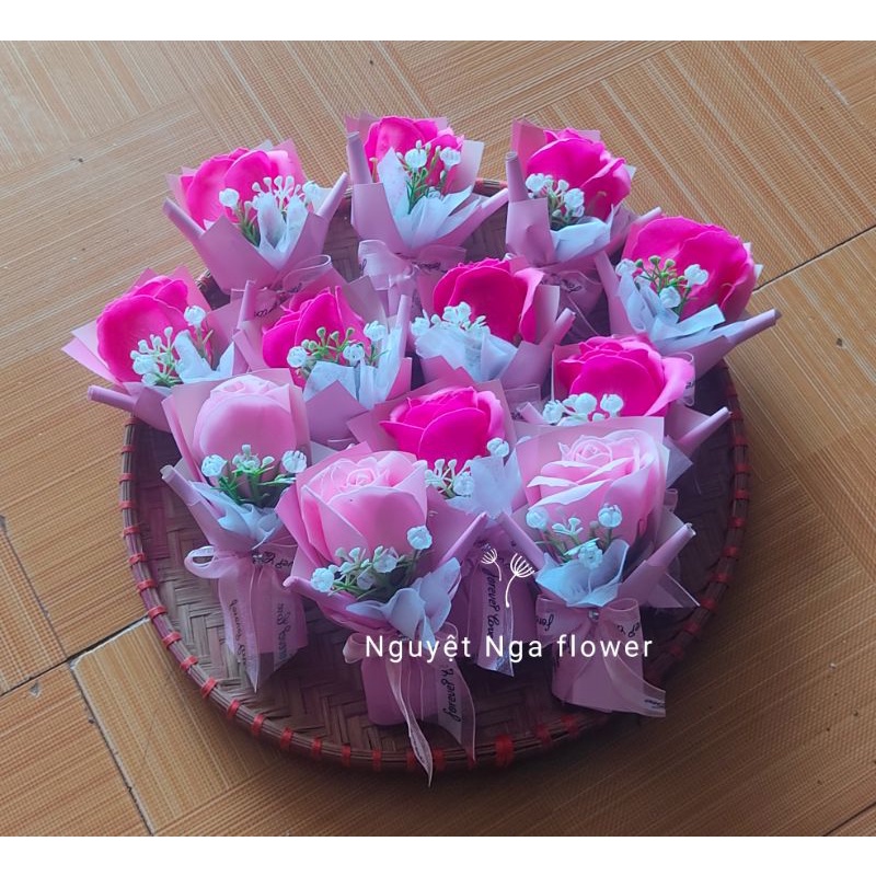 Sỉ hoa mini trang trí bánh kem, hộp quà size 11-12cm