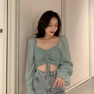 Áo croptop nhún ngực ♥️