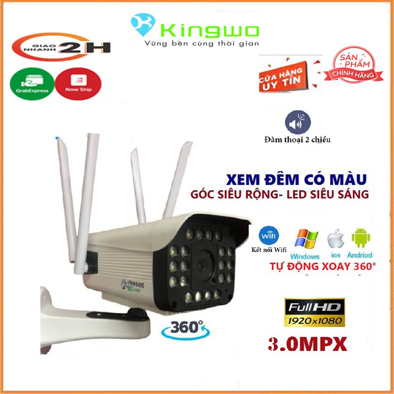 Camera Wifi Yoosee 3.0 Mpx Ngoài Trời Xoay 360° 4 râu Xem đêm có màu- đàm thoại 2 chiều - Bảo Hành 2 Năm