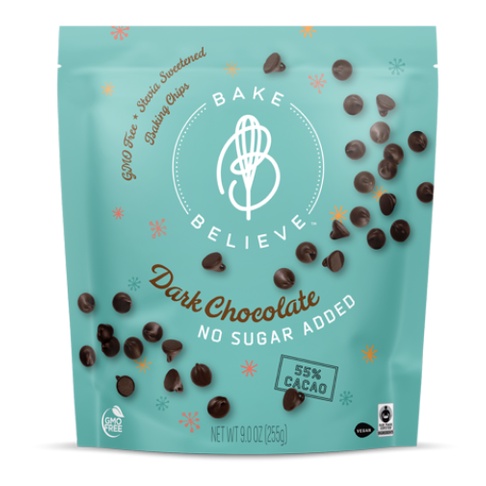 HẠT SOCOLA CHIP ĐEN NƯỚNG BÁNH ĂN KIÊNG Bake Believe, Keto-Friendly, Dark Chocolate Chips, 255g (9oz)