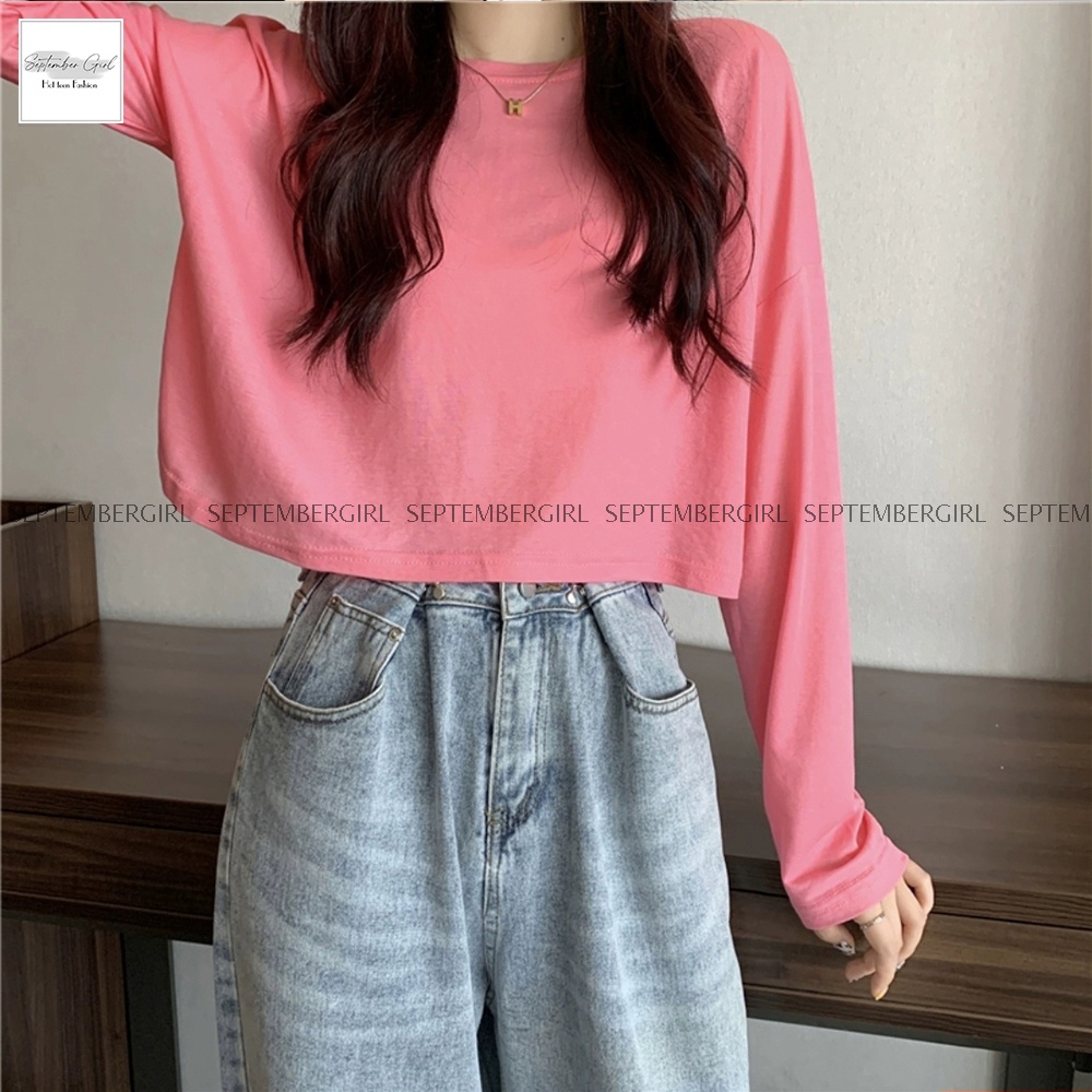 Áo thun nữ dài tay SEPTEMBERGIRL dáng croptop - AO TOP NU 006V1