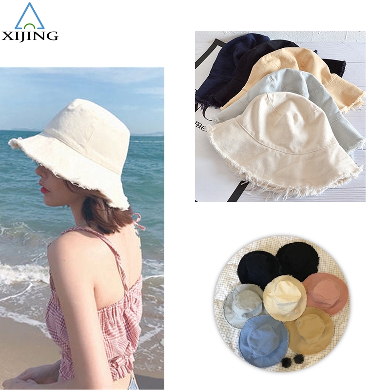 Nón Bucket chất Cotton thiết kế đơn giản hợp thời trang