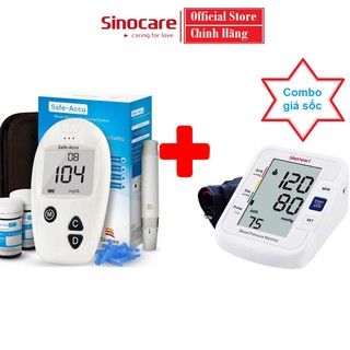 Combo máy đo đường huyết safe accu + máy đo huyết áp sinoheart chính hãng - ảnh sản phẩm 1
