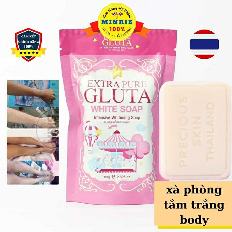 Xà phòng tắm trắng Extra Pure Extra Pure Gluta White Soap Precious Skin - Thái Lan