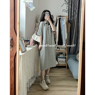 Váy polo trơn khuy cổ