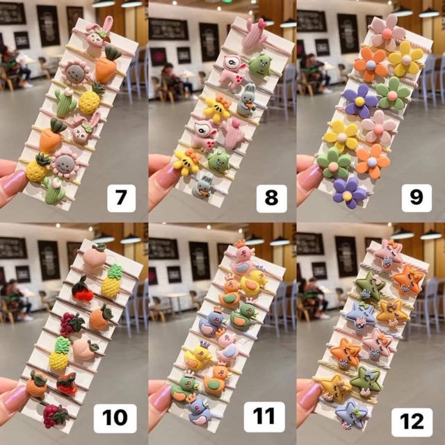 Set 10 chun buộc tóc dành cho bé gái