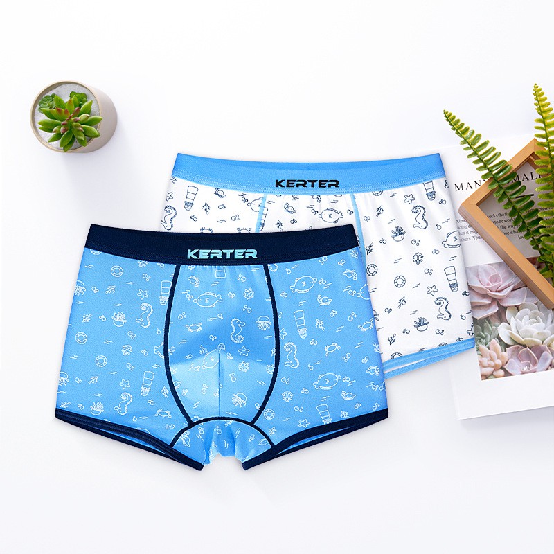 Bộ 2 Quần Lót Boxer Vải Cotton Mềm Mại Cho Bé Trai