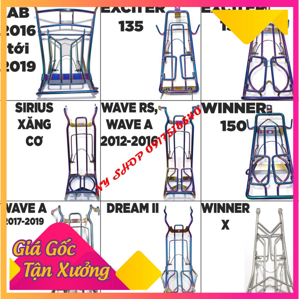 BAGA INOX 10 LY XI TITAN CHO EX 150,WAVE A 2078-18/RS/RSX, SIRIUS ,BALADE,DREAM (Ảnh Sp thật)