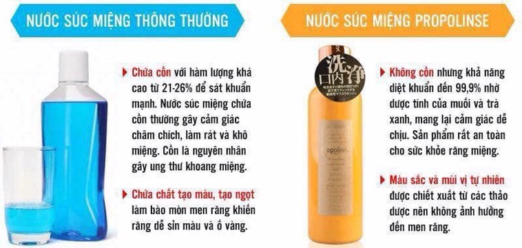 Nước súc miệng Propolinse trắng răng, sạch mảng bám Nhật Bản 600ml