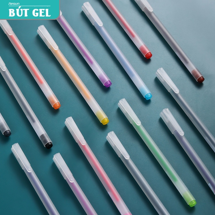 Bút mực gel nét 0.5mm Resun B18 nhiều màu ghi chép mượt mà cho học sinh, văn phòng