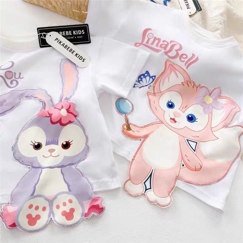 Áo Thun Cotton Tay Lỡ Thoáng Khí In Hình Thỏ/Cáo Hoạt Hình Ba Chiều Thời Trang Mùa Hè Cho Bé Gái 2022