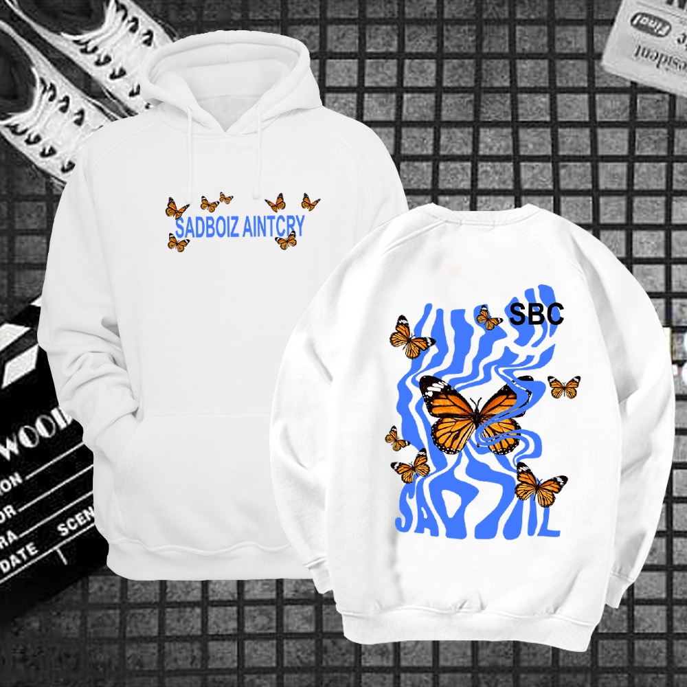 Áo hoodie sweater nỉ  Sadboiz aintcry unisex form rộng bướm freeship toàn quốc M127 | BigBuy360 - bigbuy360.vn