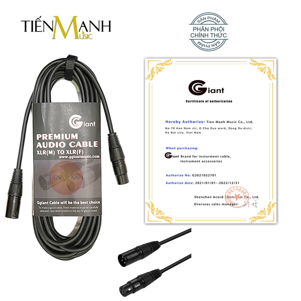 Dây Cáp Micro Ggiant 2 Đầu Canon XLR 3m, 5m, 7m, 10m Cable Tín Hiệu Đực sang Cái XLR3F to XLR3M