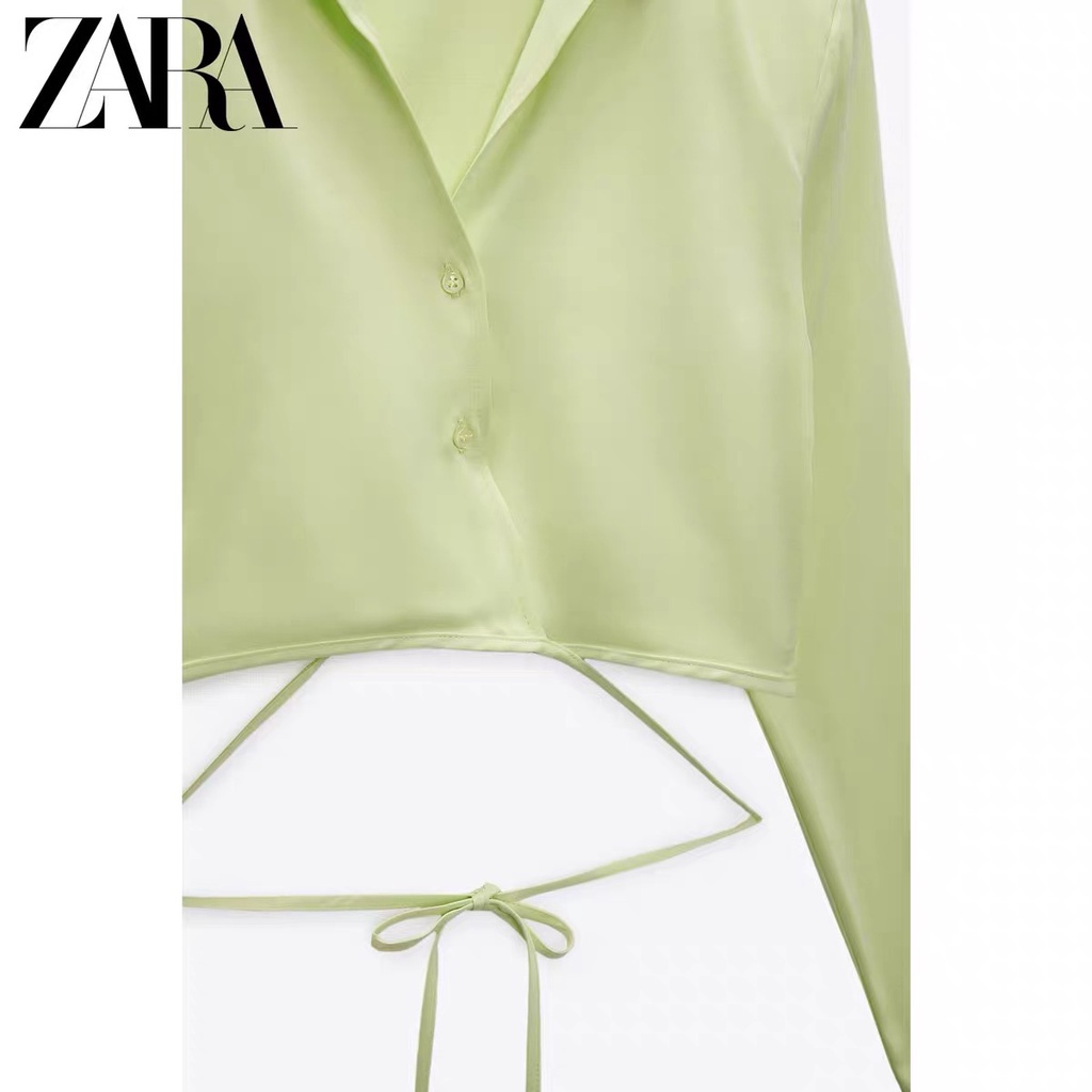 Áo Sơ Mi Lụa satin 3 Màu TRF Thời Trang Mùa Xuân ZARA Dành Cho Nữ
