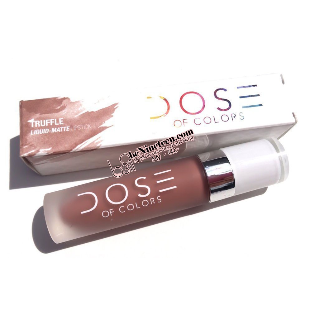 [TẶNG CHOCOLATE HERSHEY] [SALE OFF 50%] Son Lì DOSE OF COLORS Liquid Matte Lipstick - Bare With Me [BeNineteen]
