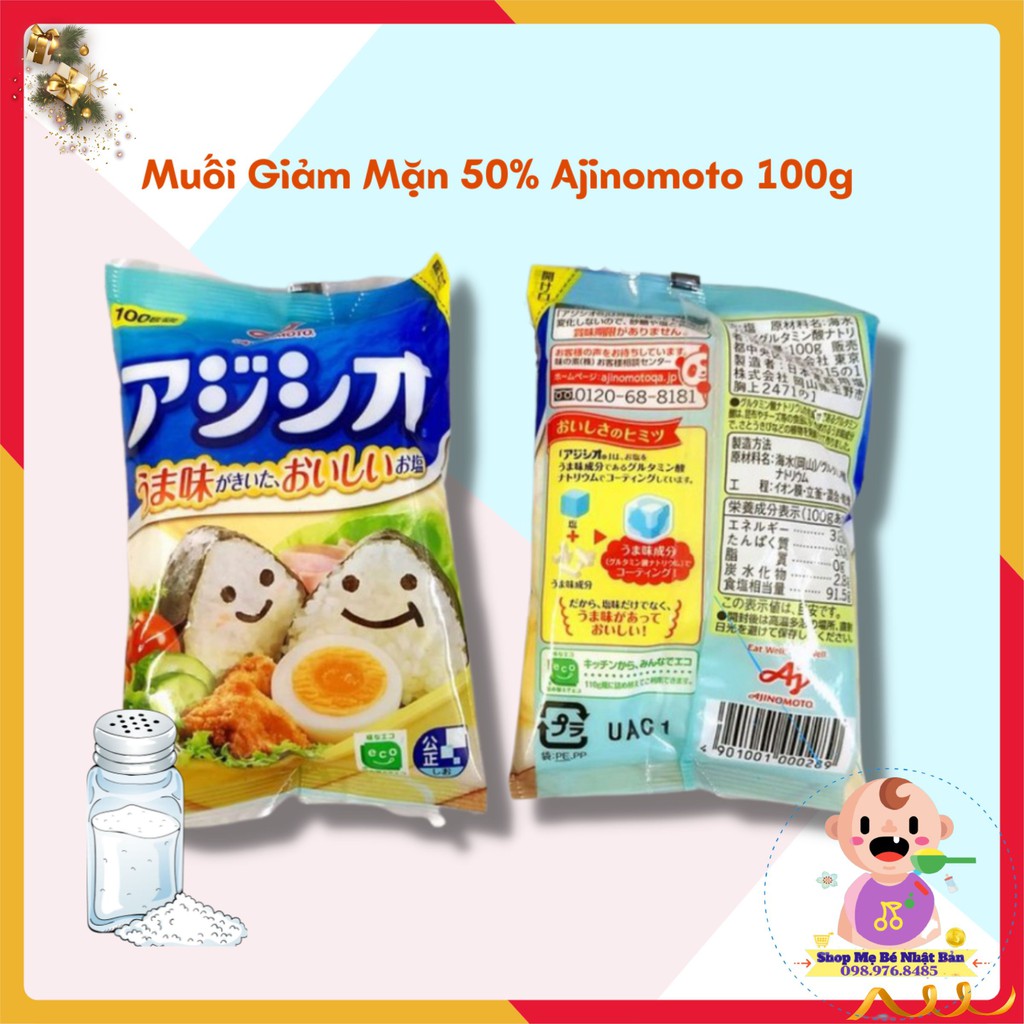  Muối Giảm Mặn 50% Ajinomoto 100gram Nhật Bản