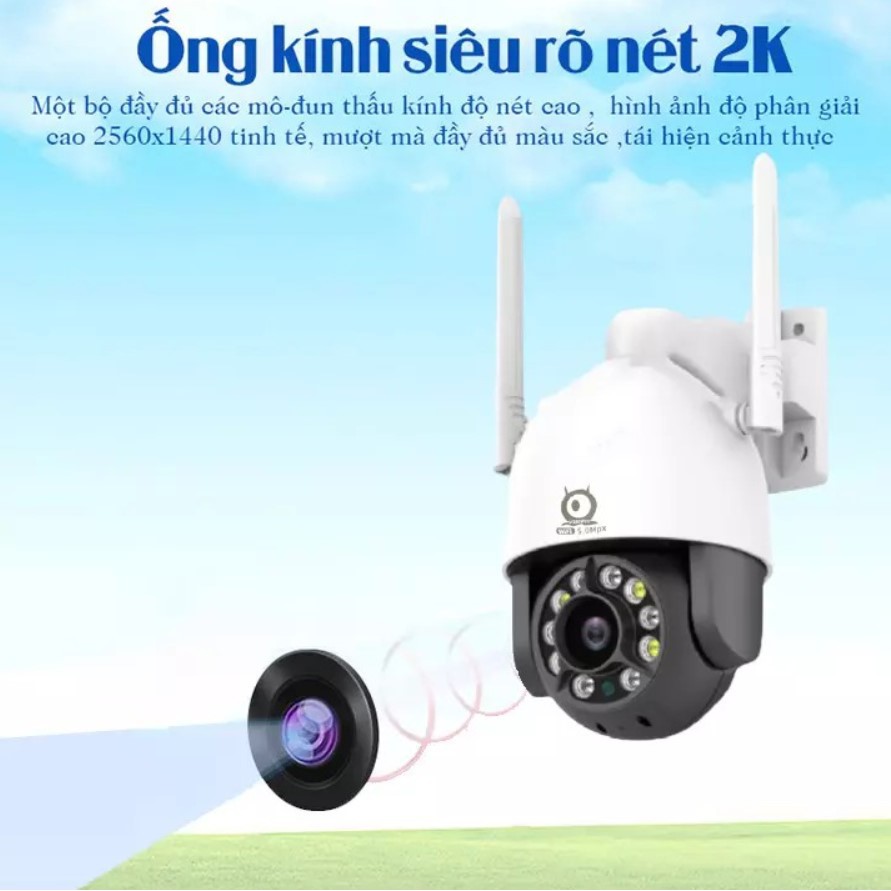 Camera V380 Pro C12HD 5mpx 1440p,ngoài trời chống nước, tự động theo dõi chuyển động