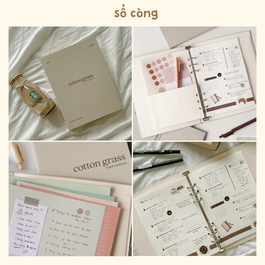 Sổ tay Bullet Journal Crabit - Lên kế hoạch - Dotgrid, Planner, Trơn, Còng, kẻ ngang... GIÁ SHOCK