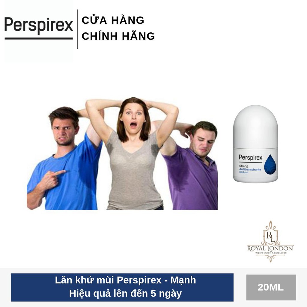 Lăn Khử Mùi Đan Mạch Perspirex Strong Xanh Đậm Dành Cho Trường Hợp Nặng Hiệu Quả 7 Ngày 20ml