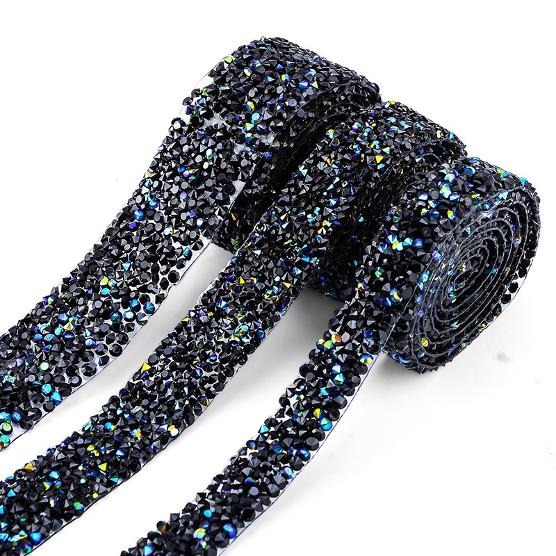 Dây Xích AB 15-30mm Màu Đen Đính Đá Trang Trí Giày Dép