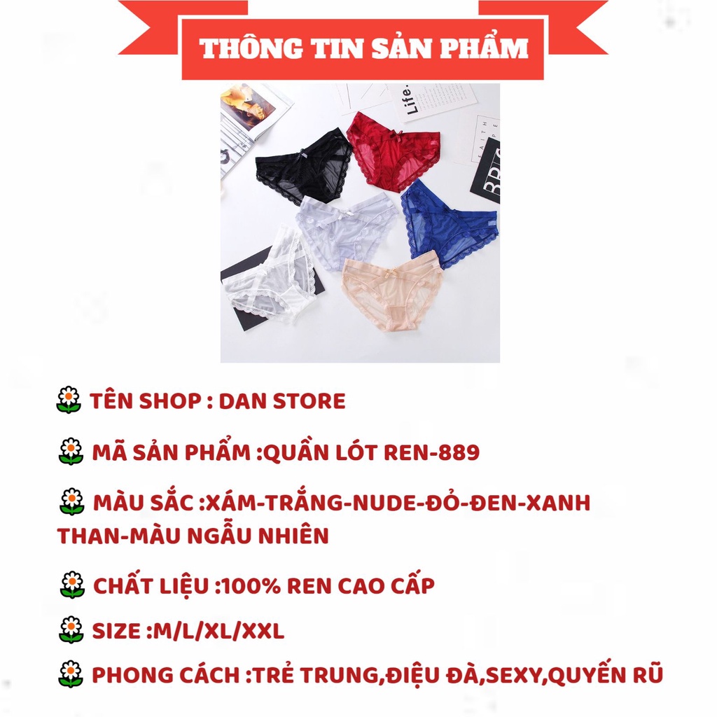 Quần Lót Nữ - Quần Lót Ren Nữ Cạp Chéo mềm mại sexy quyến rũ DAN STORE Mã 889