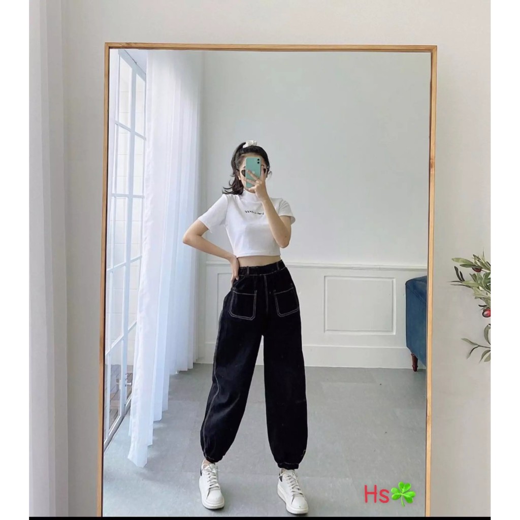 Quần 2 túi trước giả jean có bo chân - quần túi ngược cá tính-HươngSu-(PVN843)