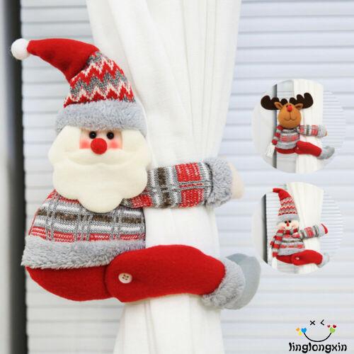 Buộc rèm cửa hình búp bê ông già Noel/người tuyết/tuần lộc trang trí nhà phong cách Giáng sinh