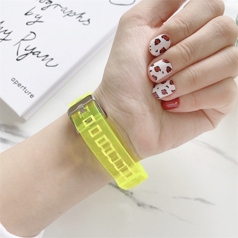 Dây Đeo Thay Thế Trong Suốt Bằng TPU Nhiều Màu Cho Xiaomi Mi Band 7 6 5 Xiaomi Miband 7