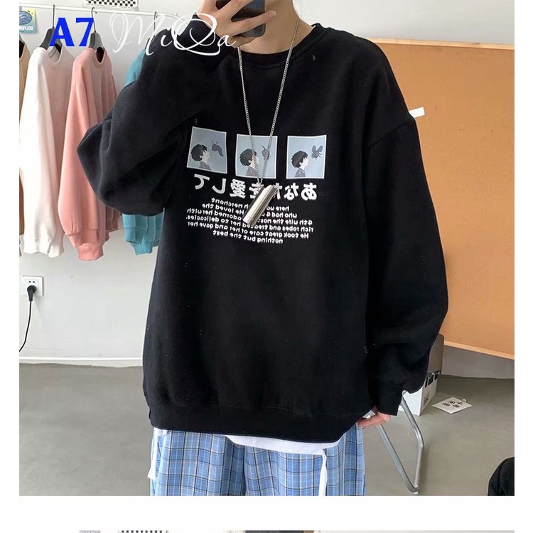 Áo Nỉ Bông Thời Trang UNISEX Hoạ Tiết Cậu Bé Nhật Bản 🙋/ HOODIE FREESIZE 💜MiQa 💜 #15 | BigBuy360 - bigbuy360.vn
