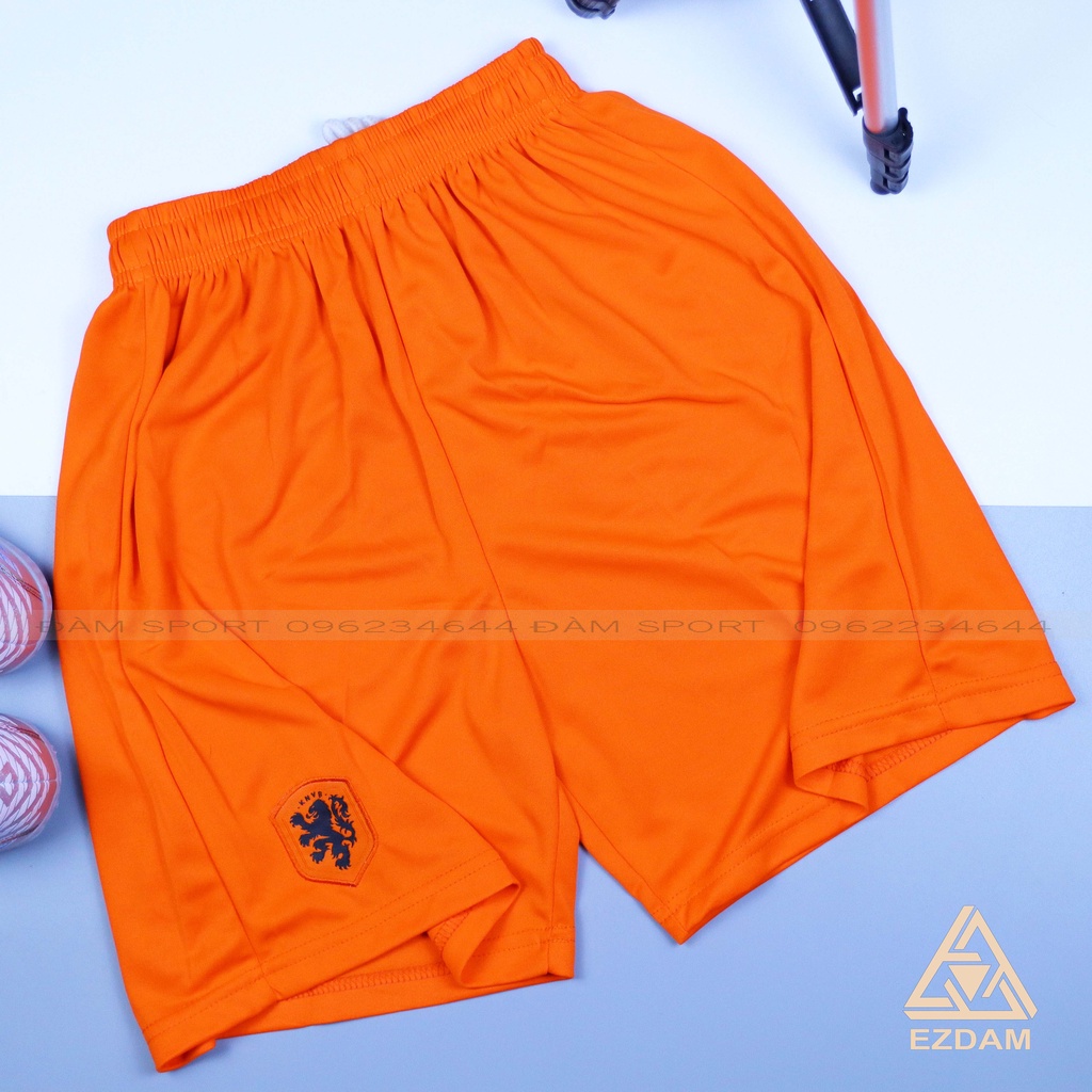 Áo Bóng Đá Thể Thao Đá Banh HÀ LAN CAM Ngắn Tay Sân Nhà Chất Polyester, Hàng Thailand Chuẩn Thi Đấu Phút Bù Giờ Sport