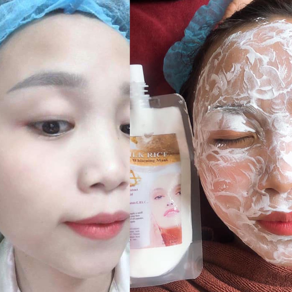 Mặt nạ mầm gạo non, vàng nano 24k và huyết hoa hồng cấy trắng da mặt cấp ẩm bịch 150ml