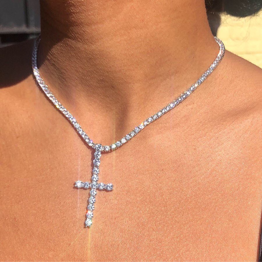 Thời Trang Thập Tự Giá Mặt Dây Chuyền Thạch Vòng Cổ Choker Thạch Phụ Kiện Phụ Nữ Dây Chuyền Xương Đòn Quà Tặng