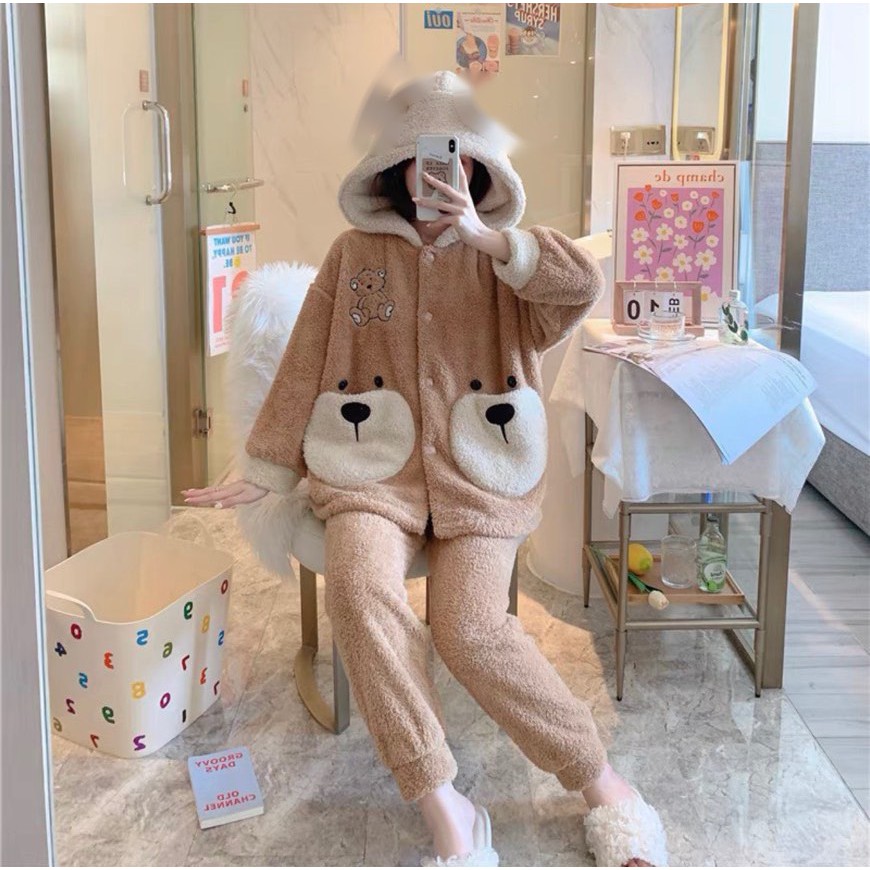 Bộ đồ ngủ nữ, áo lông cao cấp dày dặn siêu ấm kiểu dáng trẻ trung 8A01648 | BigBuy360 - bigbuy360.vn