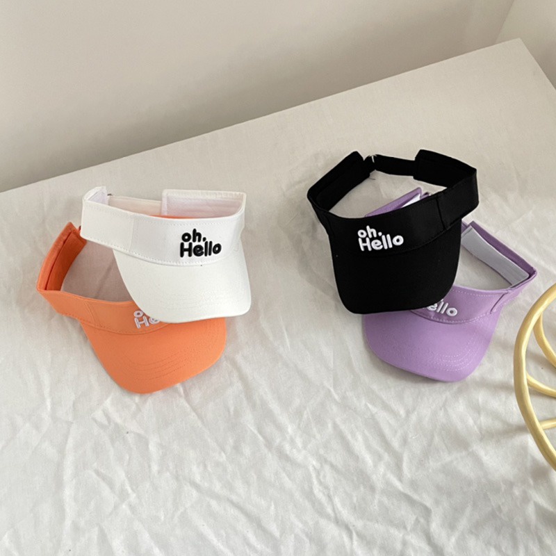 Mũ hở chóp họa tiết chữ HELLO thời trang hè chống nắng cho trẻ em