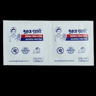 BÔNG TẨM CỒN (100 miếng/hộp) - Bông Bạch Tuyết