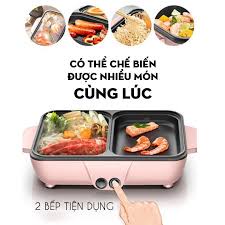 Nồi Lẩu Kiêm Nướng 🥘 2in1 Mini Hàn Quốc🥘 Bếp Lẩu Nướng Đa Năng Cao Cấp Bảo Hành 3 Tháng