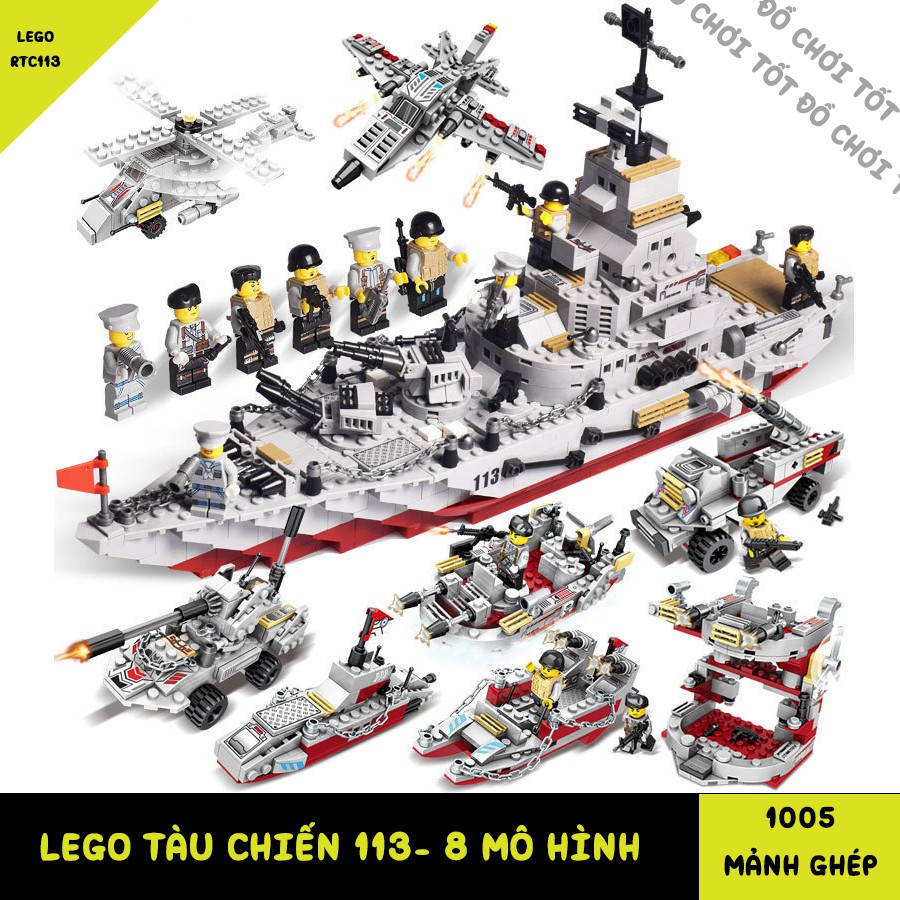 BỘ ĐỒ CHƠI LEGO TÀU CHIẾN QUÂN SỰ KHỔNG LỒ, LEGO CHIẾN HẠM TUẦN TRA HẢI QUÂN 1005 MẢNH GHÉP