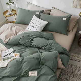 Bộ cotton Đũi Cao Cấp ( Cotton Tici) - Xanh Bộ Đội Phối Be