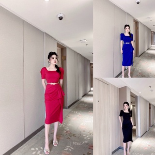 Đầm body đuôi cá cổ vuông - yb220413