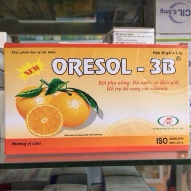 Bù nước và điện giải Oresol 3B vị cam (hộp 40gói )